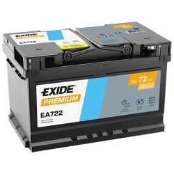 Аккумулятор автомобильный Exide 72Аh 720Ah Premium EA722 R+ LB3