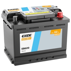Аккумулятор автомобильный Exide 62Аh 540Ah Excell EB620 R+ L2