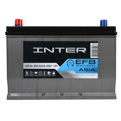 Аккумулятор автомобильный Inter 100Ah 850A EFB Premium Asia L+ D31