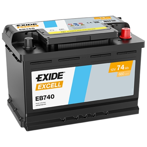 Аккумулятор автомобильный Exide 74Аh 680Ah Excell EB740 R+ L3