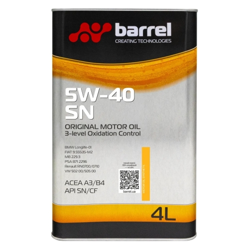 Моторна Олива Barrel Original 5W-40 SN 4л
