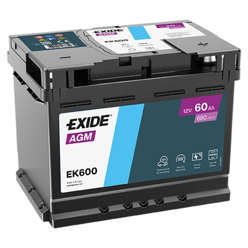 Аккумулятор автомобильный Exide 60Аh 680A AGM Start-Stop EK600 R+ L2