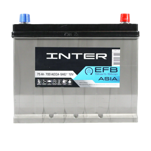 Акумулятор автомобільний Inter 75Ah 700A EFB Premium Asia R+ D26