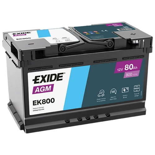 Аккумулятор автомобильный Exide 80Аh 800A AGM Start-Stop EK800 R+ L4