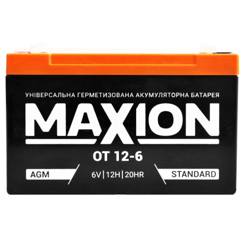 Акумулятор Стаціонарний Maxion AGM 6V 12Аh MXBP-OT6-12