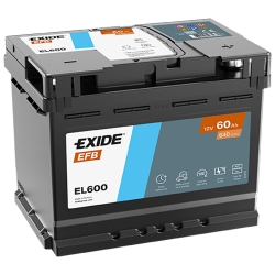 Аккумулятор автомобильный Exide 60Аh 640A EFB Start-Stop EL600 R+ L2
