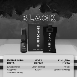 Ароматизатор повітря Hurricane Mirror Standart Black з флаконом 10мл