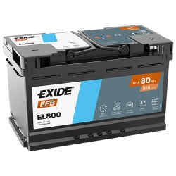 Аккумулятор автомобильный Exide 80Аh 800A EFB Start-Stop EL800 R+ L4