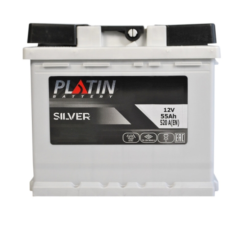 Акумулятор автомобільний Platin 55Ah 520A Silver MF L+ LB1