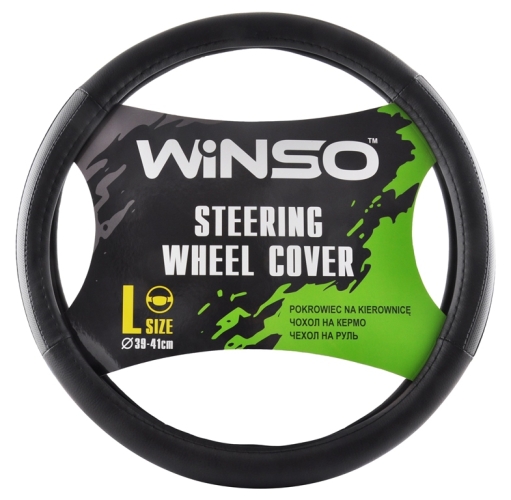 Чохол на кермо Екошкіра Winso L 39-41см чорно сірий 140330