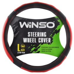 Чохол на кермо Екошкіра Winso L 39-41см чорно червоний 140530